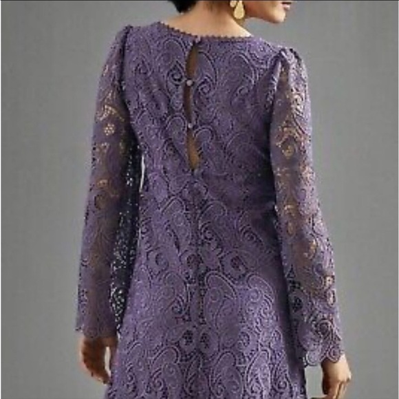 Maeve by Anthropologie Lace Mini Dress Lavender Purple Size 2 NWT - Picture 2 of 10